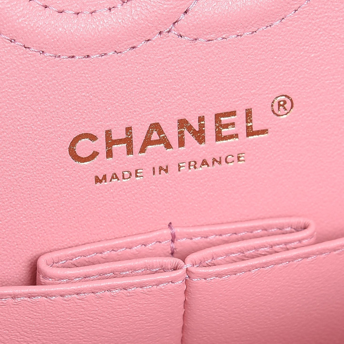 Caviar Chevron Quilted Small Double Flap Pink