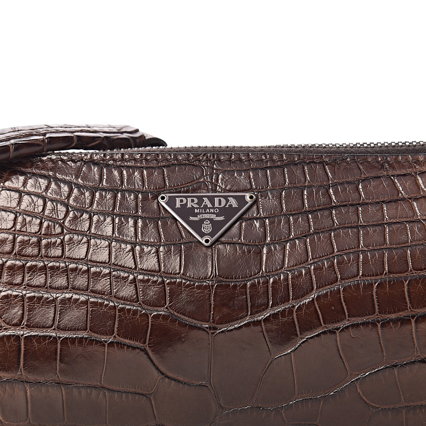 Alligator Shoulder Bag Brown