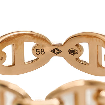 Hermes 18K Rose Gold PM Chaine d'Ancre Enchainee Ring 58 8.25 5 of 8