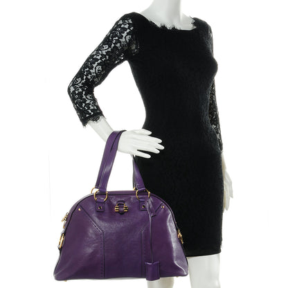 Saint Laurent Leather Large Muse Purple 2 of 9