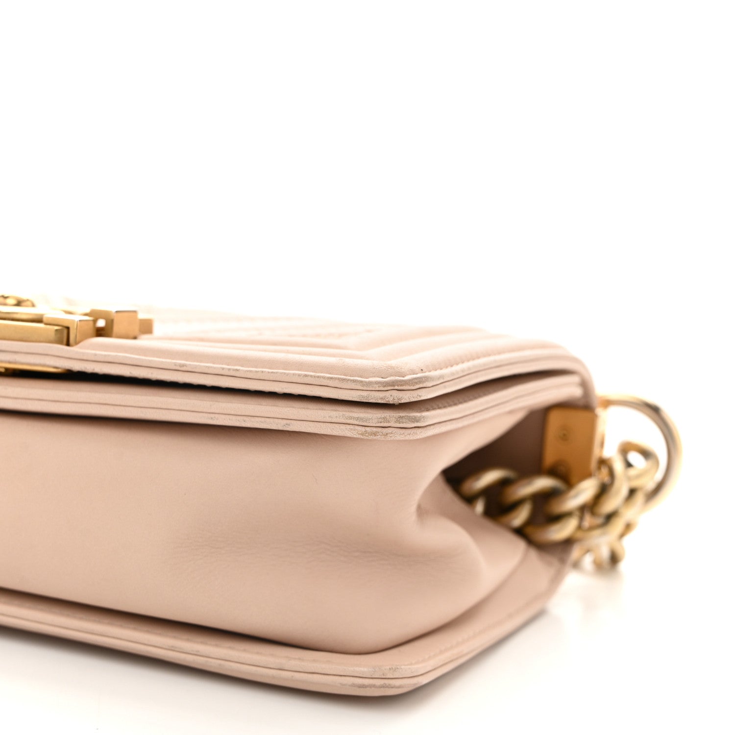 Chanel Caviar Suede Calfskin Chevron Quilted Small Boy Flap Light Pink 9 of 11