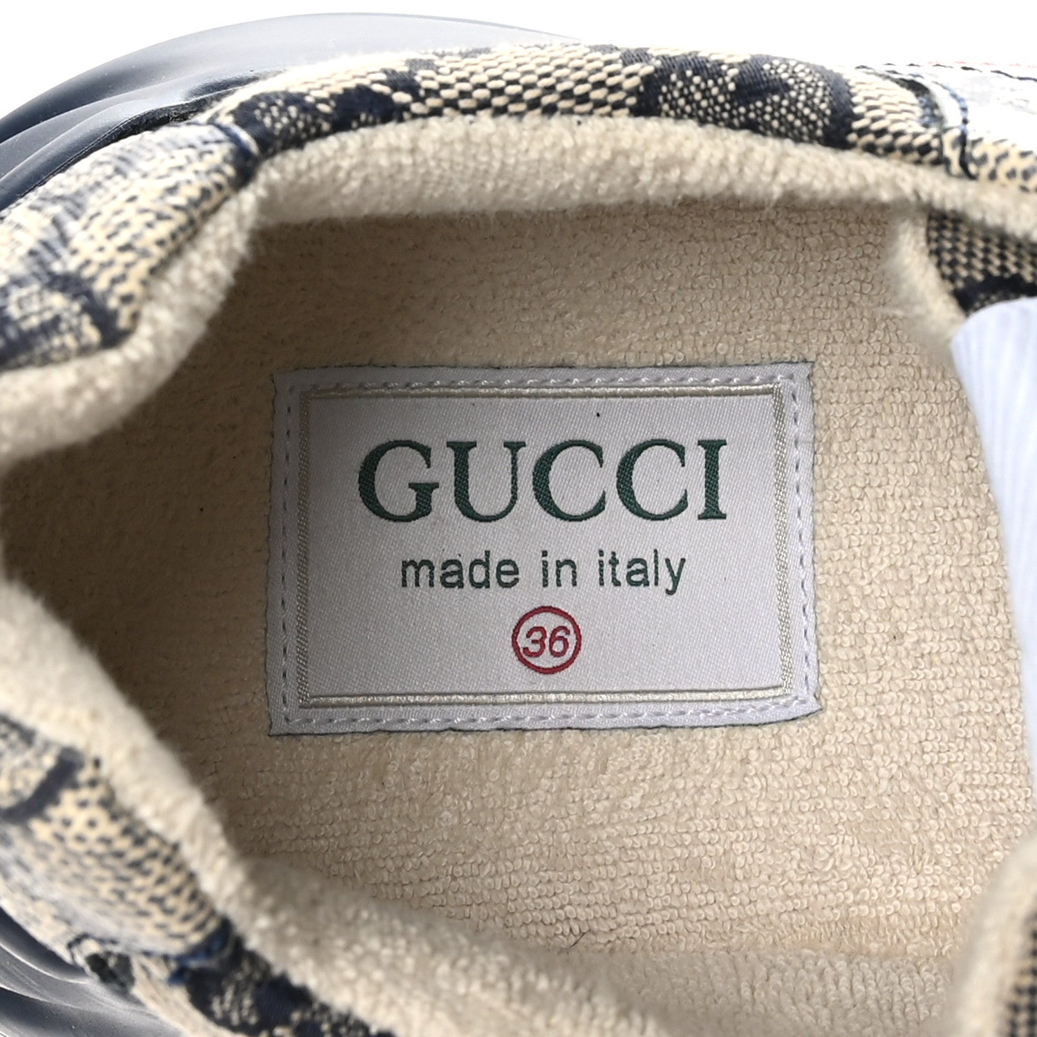 Gucci GG Supreme Monogram Mix Monogram Womens Rhyton Sneakers 36 Black Blue 8 of 10