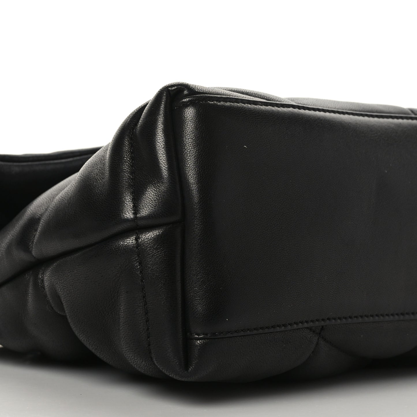 Lambskin Quilted Small Loulou Puffer Monogram Chain Satchel Black