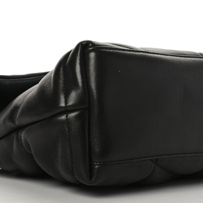 Saint Laurent Lambskin Quilted Small Loulou Puffer Monogram Chain Satchel Black 7 of 8