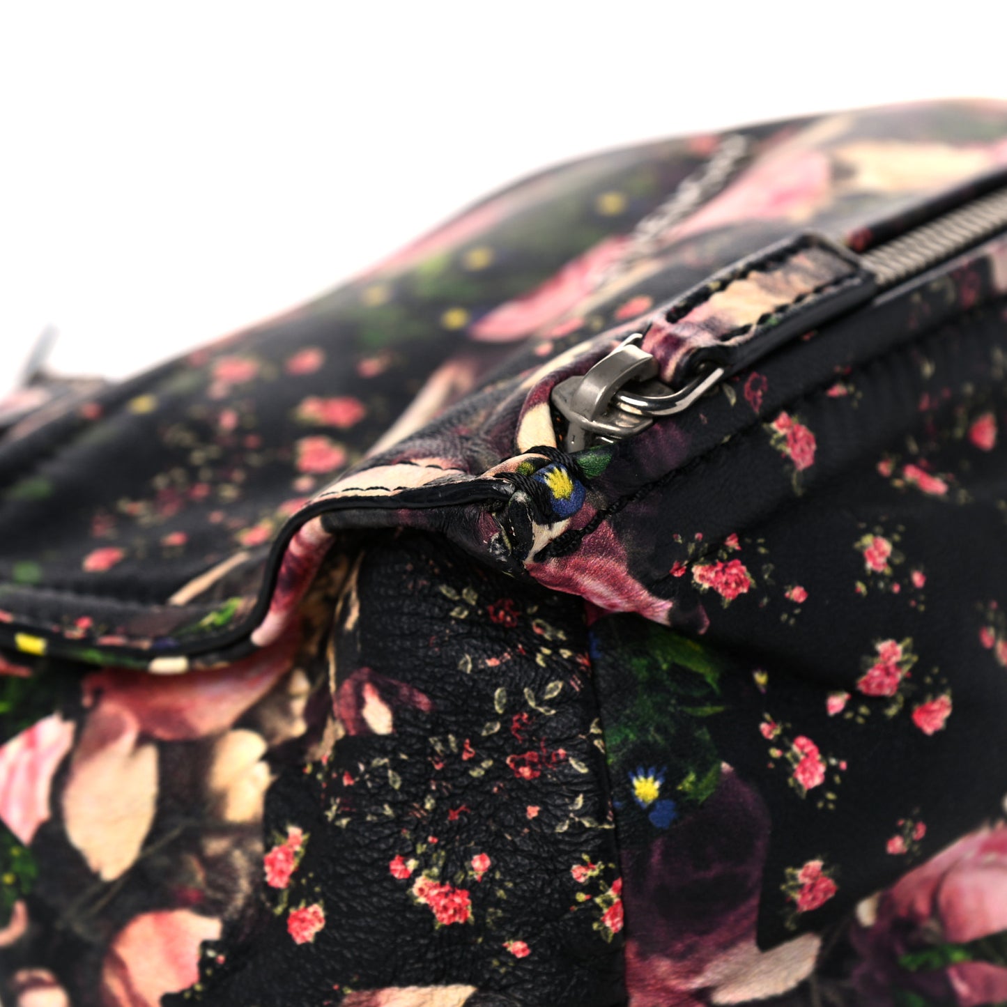 Lambskin Roses Camouflage Print Mini Pandora Black