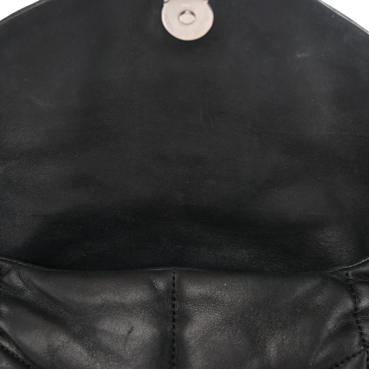 Saint Laurent Lambskin Quilted Monogram Monochrome Medium Loulou Puffer Chain Satchel Black 14 of 18