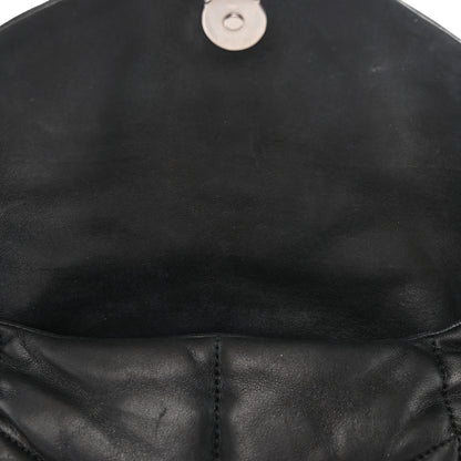 Saint Laurent Lambskin Quilted Monogram Monochrome Medium Loulou Puffer Chain Satchel Black 14 of 18