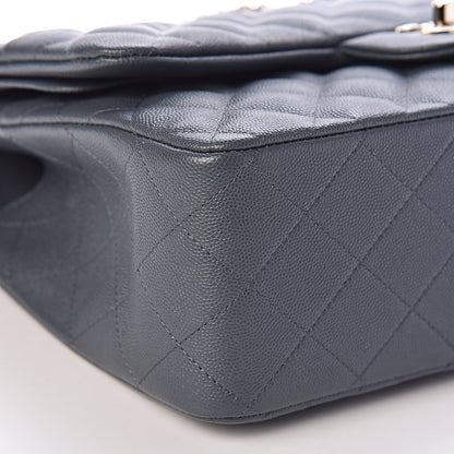 Chanel Caviar Quilted Jumbo Double Flap Dark Grey 9 of 10