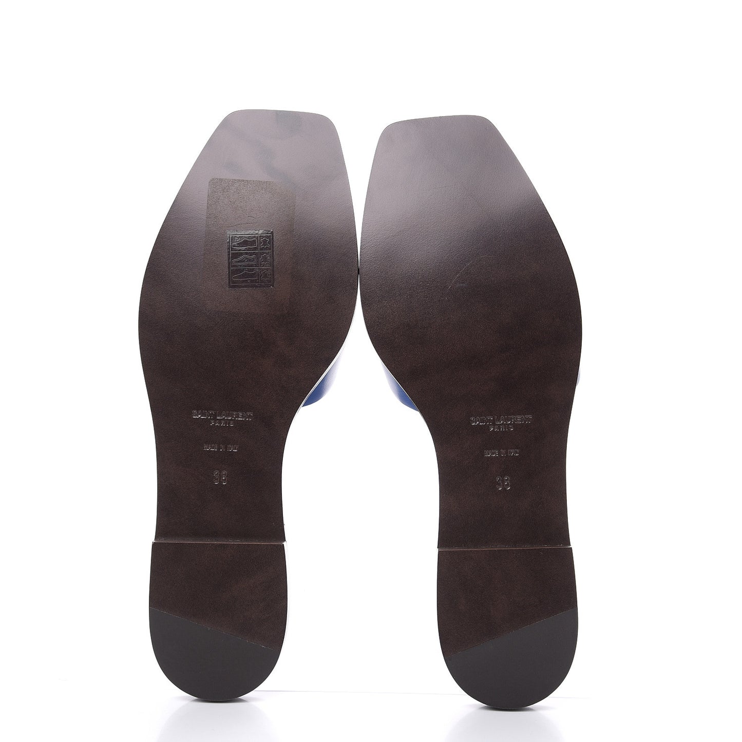 Calfskin Nu Pied 05 Slide Sandal 38 Blue Majorelle