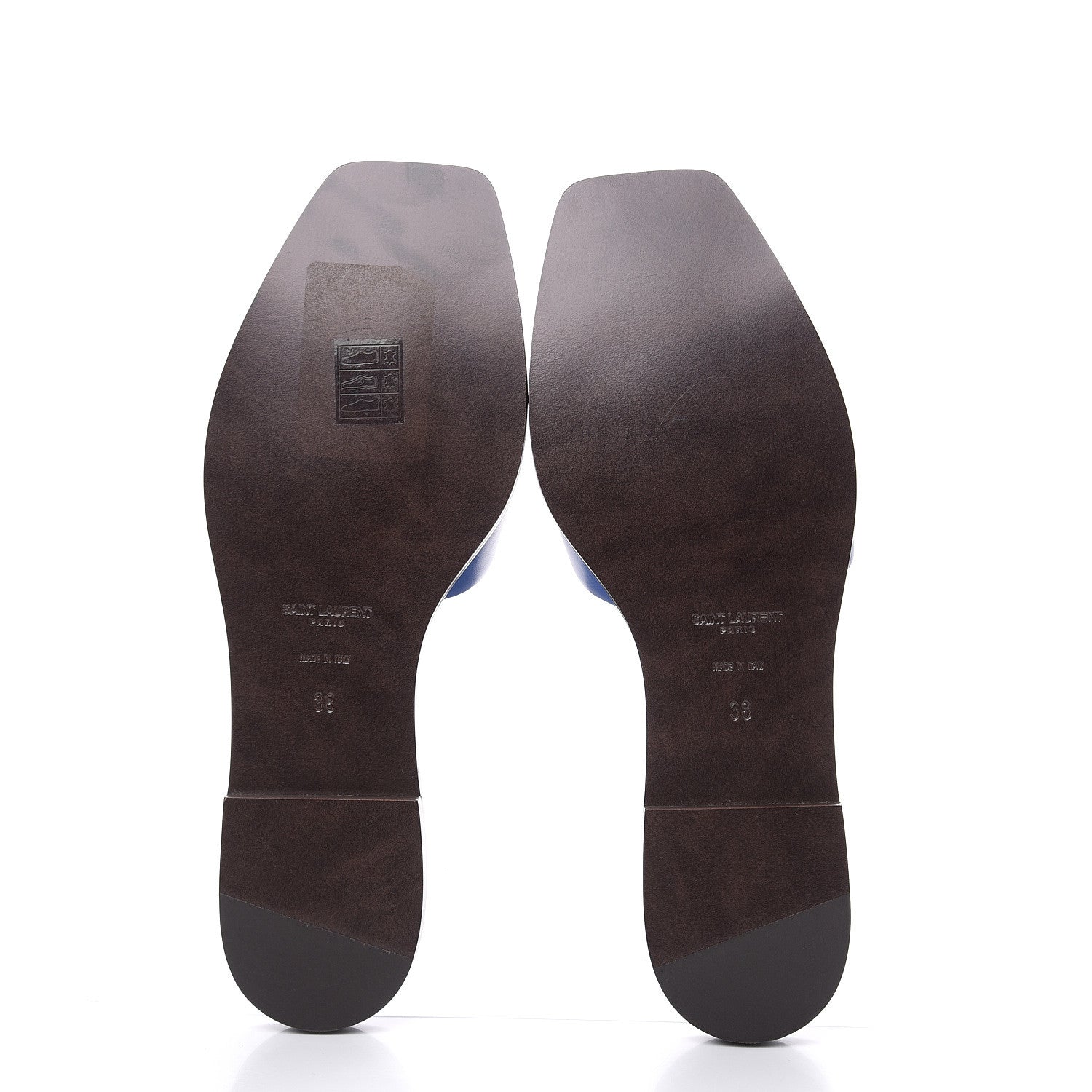 Saint Laurent Calfskin Nu Pied 05 Slide Sandal 38 Blue Majorelle 5 of 8