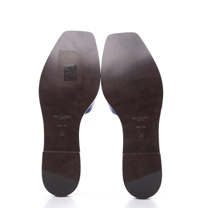 Saint Laurent Calfskin Nu Pied 05 Slide Sandal 38 Blue Majorelle 5 of 8