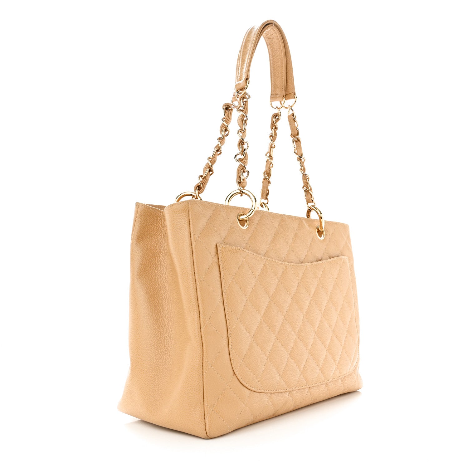 Chanel Caviar Quilted Grand Shopping Tote GST Beige 3 of 13