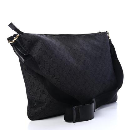 Gucci Denim Monogram Flat Messenger Bag Black 3 of 7