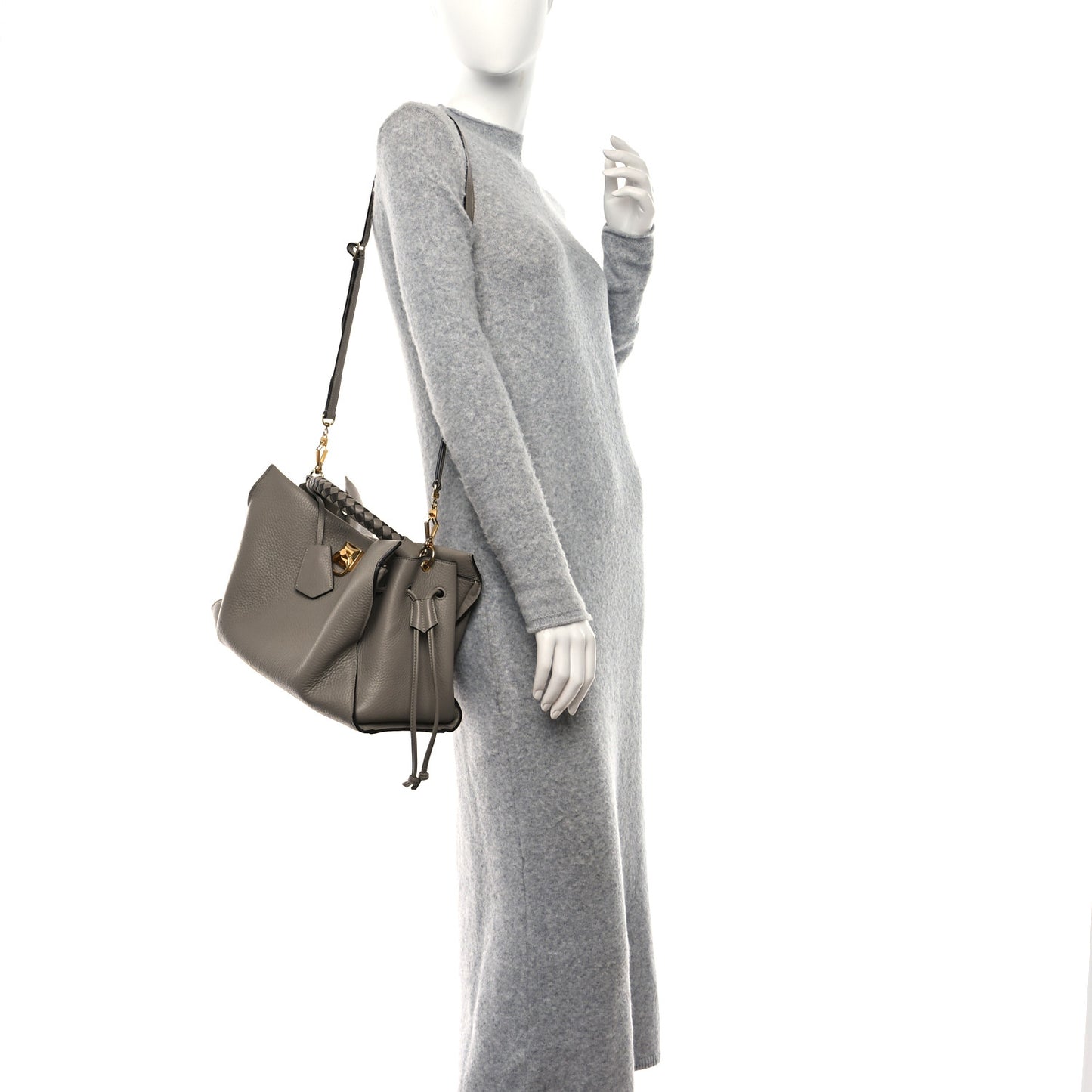 Heavy Grain Iris Tote Powder Grey Dark Clay