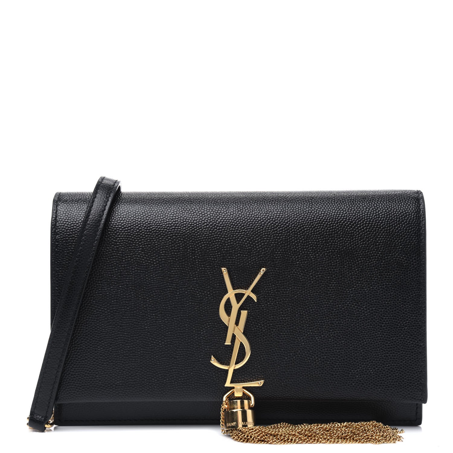Saint Laurent Grain De Poudre Classic Monogram Kate Tassel Chain Wallet Black 1 of 11