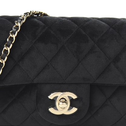 Chanel Velvet Quilted Mini Rectangular Pearl Crush Flap Black 10 of 10