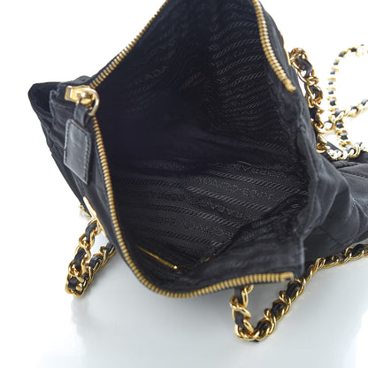 Prada Nylon Tessuto Impuntu Quilted Shoulder Bag Black 7 of 11