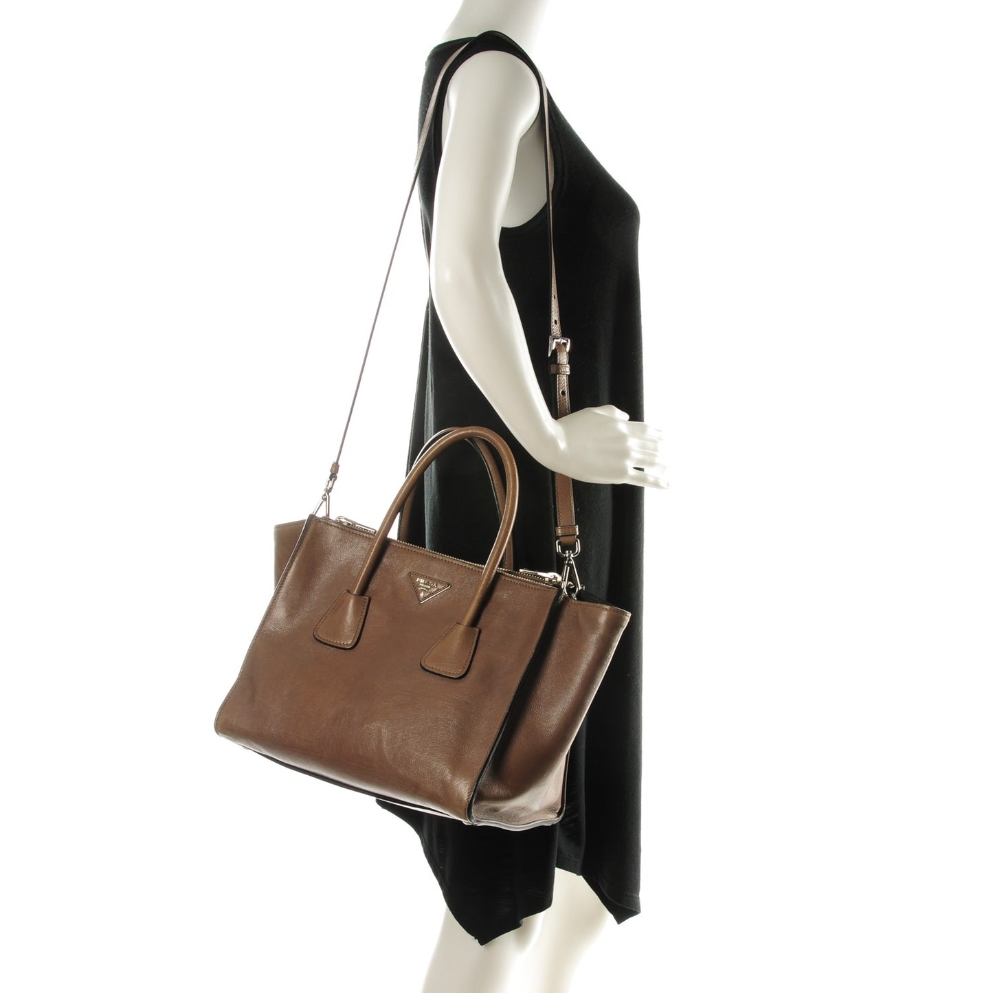 Glace Calf Twin Pocket Tote Argilla