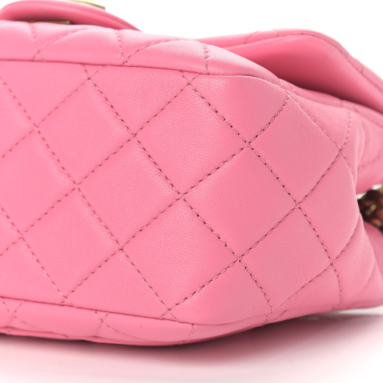 Chanel Lambskin Resin Quilted Mini Pearl Samba Square Flap Pink 8 of 8