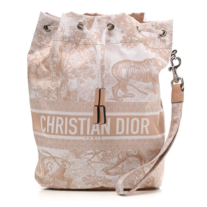 Christian Dior Technical Fabric Embroidered Toile De Jouy Sauvage DiorTravel Pouch Rose 1 of 9
