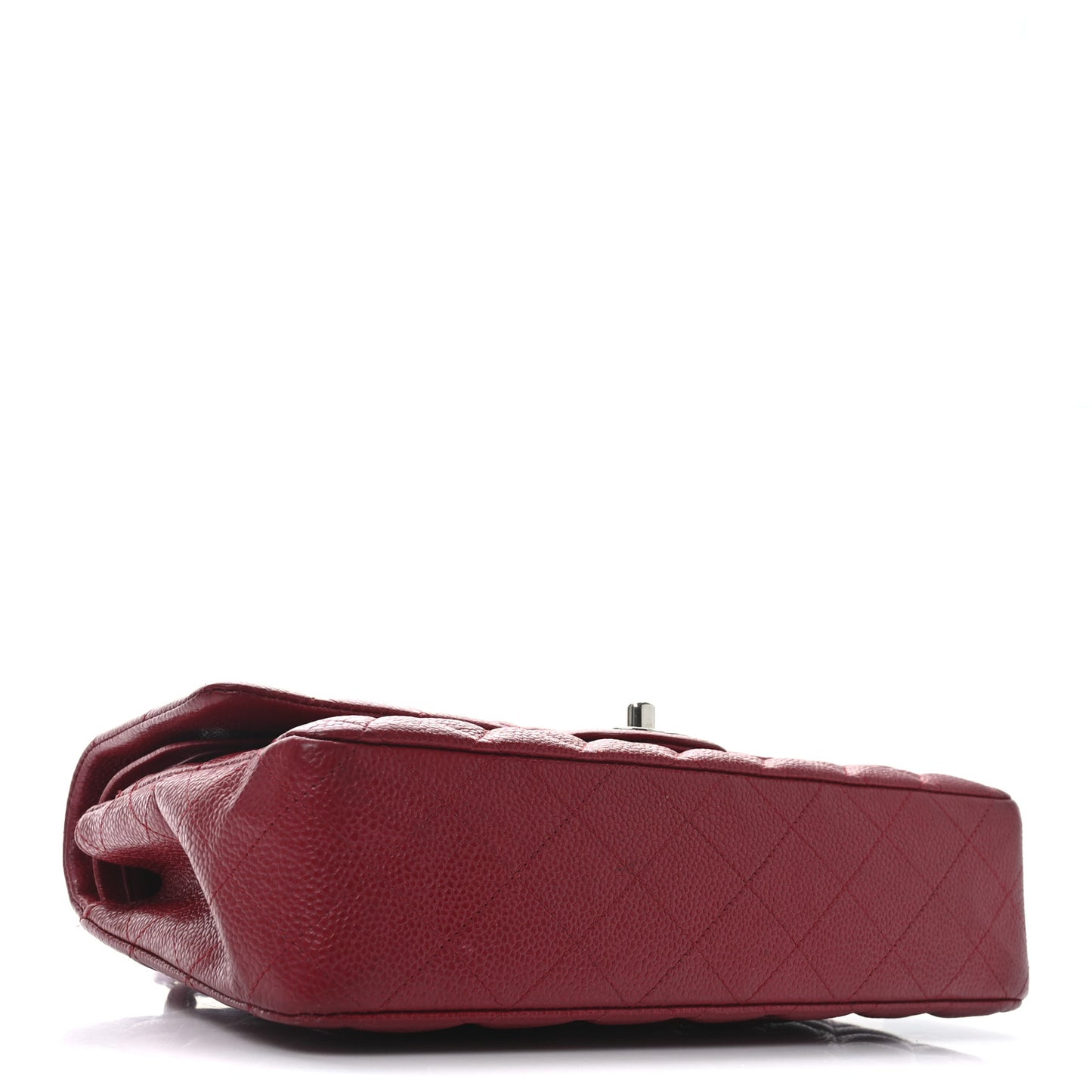 Caviar Quilted Medium Double Flap Red