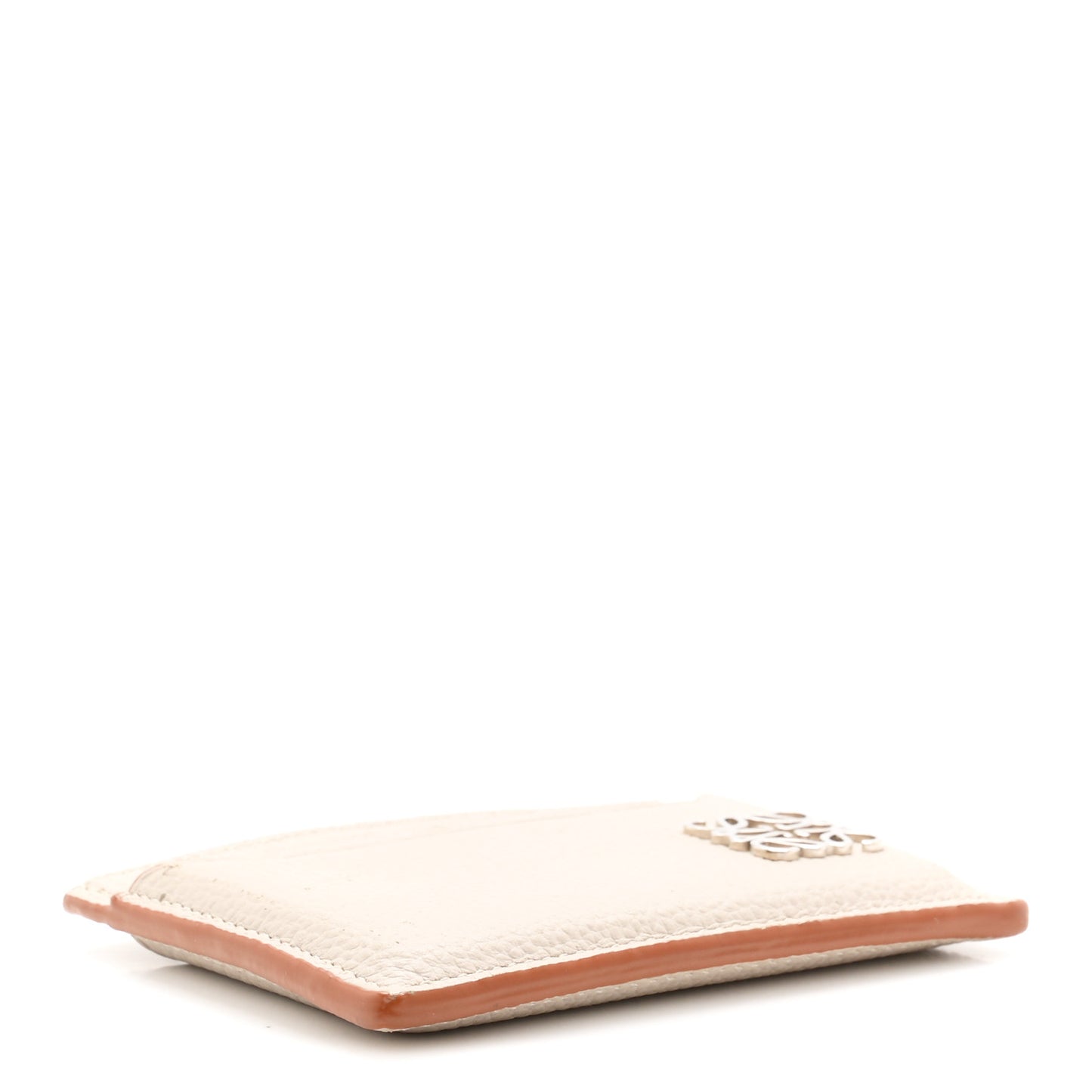 Soft Grained Calfskin Anagram Card Holder Light Oat