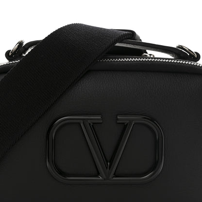 Valentino Garavani Calfskin Lacquered Vlogo Crossbody Bag Black 7 of 9