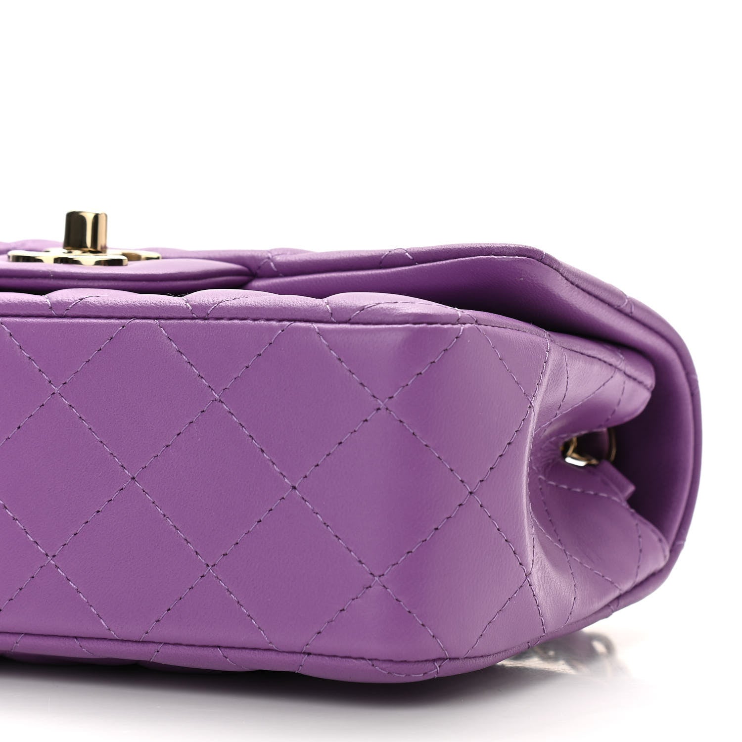 Chanel Lambskin Quilted Mini Rectangular Flap Purple 10 of 11