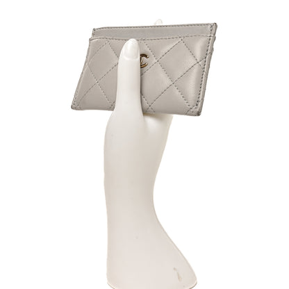 Chanel Lambskin Quilted Card Holder Grey 2 of 10