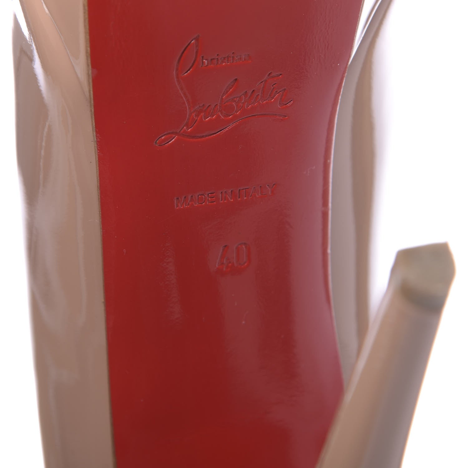 Christian Louboutin Patent Bianca 140 Pumps 40 Nude 7 of 10