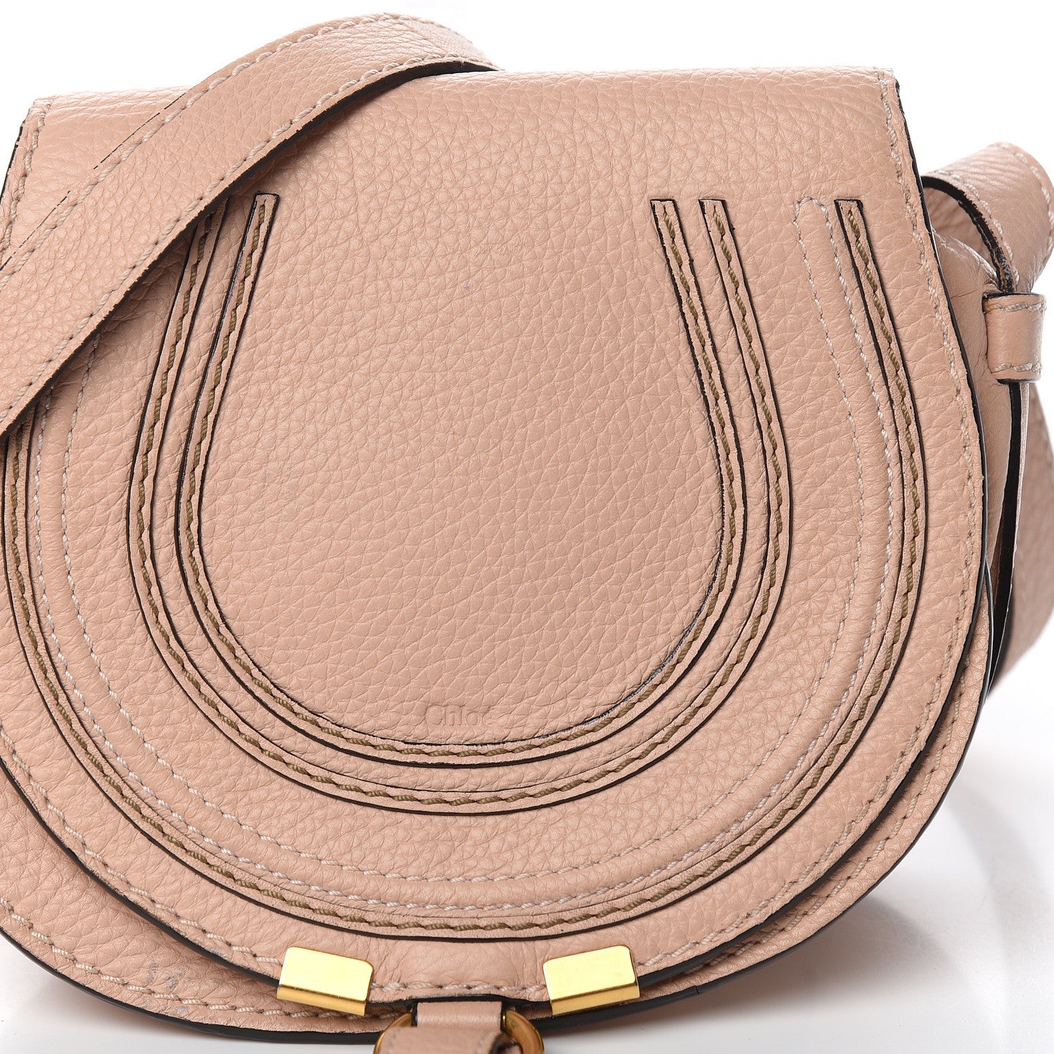 Chloe Calfskin Mini Marcie Round Crossbody Bag Blush Nude 12 of 14