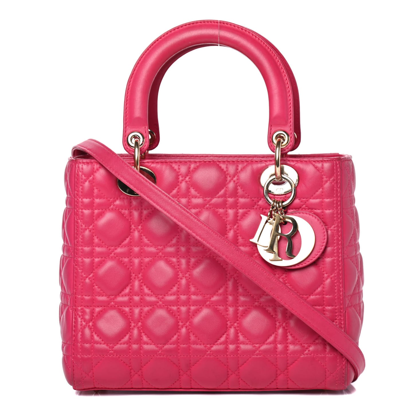 Lambskin Cannage Medium Lady Dior Pink