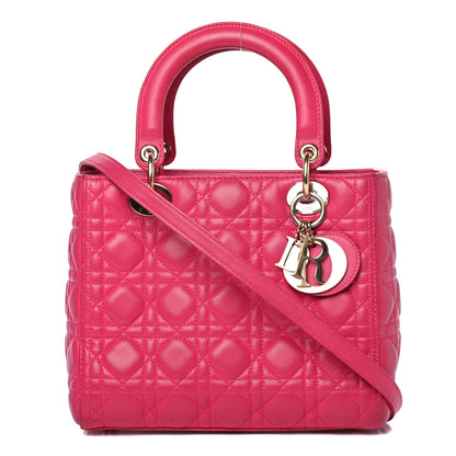 Christian Dior Lambskin Cannage Medium Lady Dior Pink 1 of 4