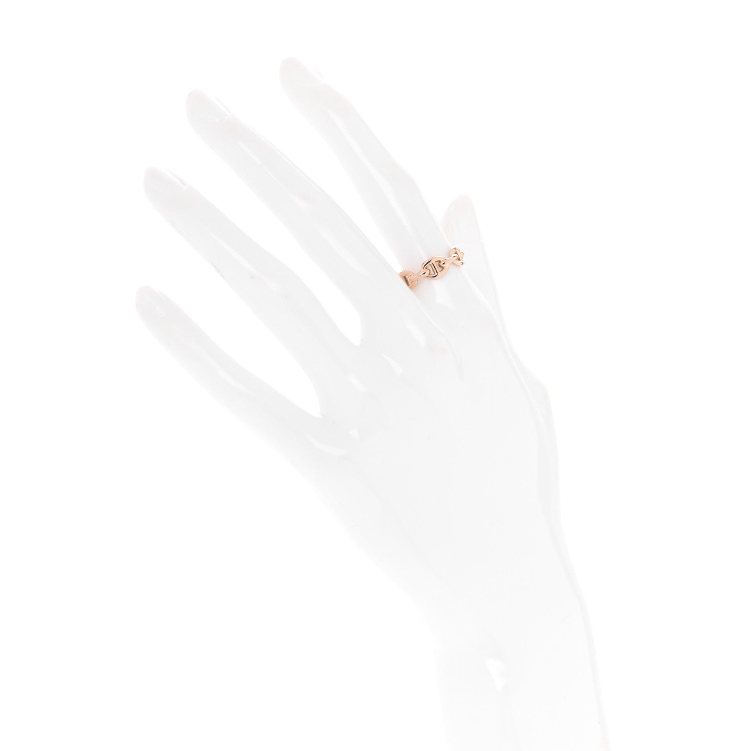 Hermes 18K Rose Gold PM Chaine D'Ancre Enchainee Ring 52 6 2 of 6