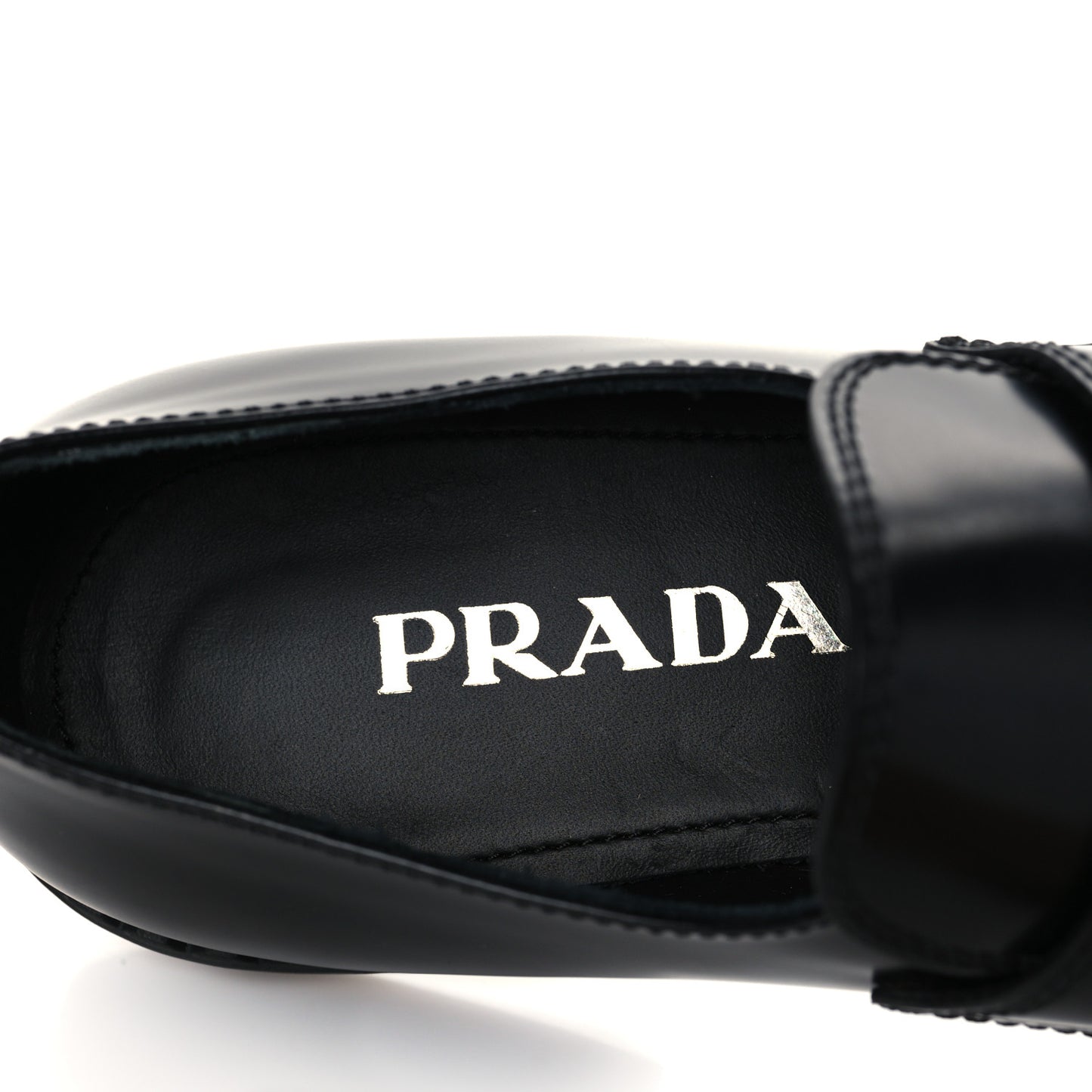 Spazzolato Metal Triangle Logo 50mm Loafers 37.5 Black