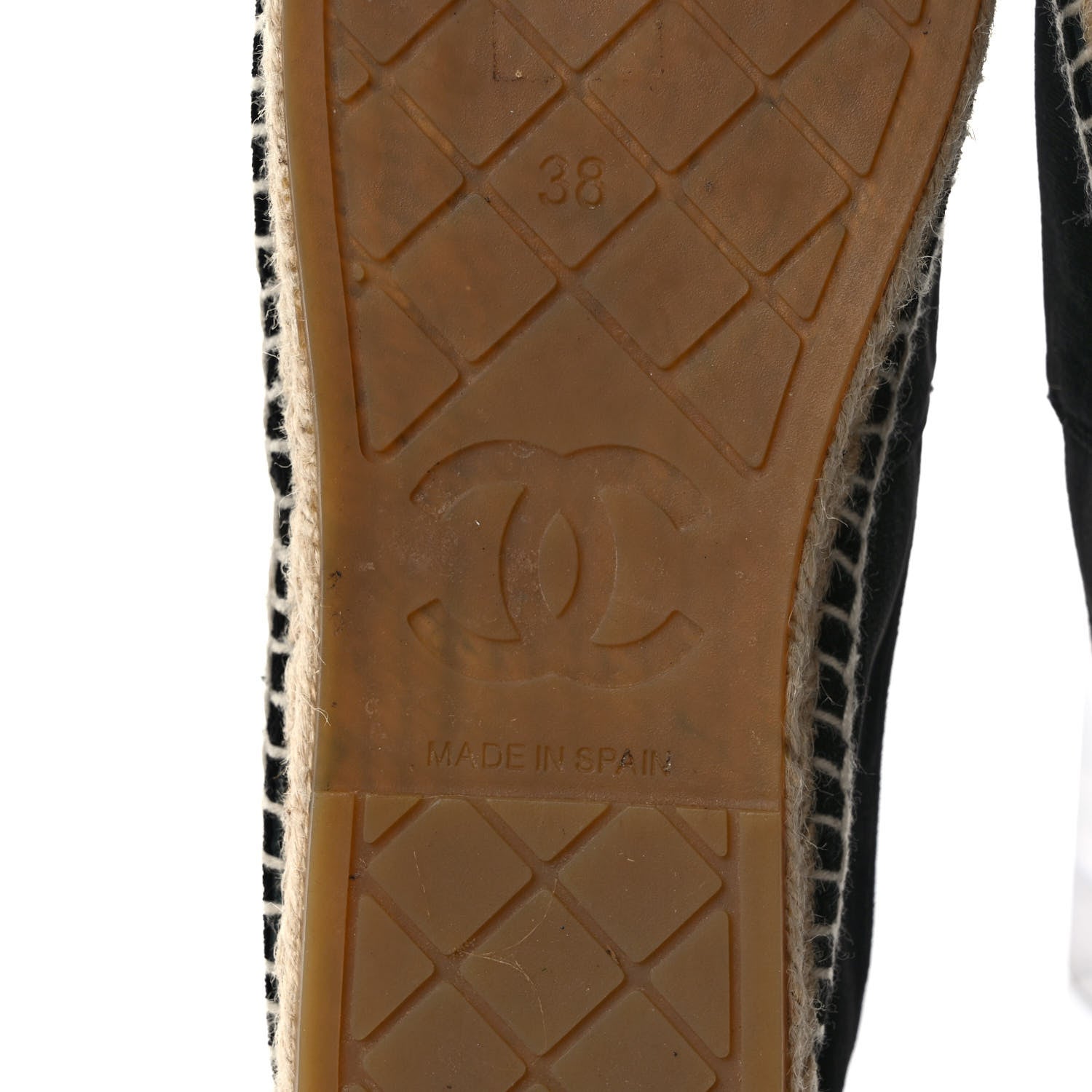 Chanel Velvet Logo Espadrilles 38 Black 6 of 7
