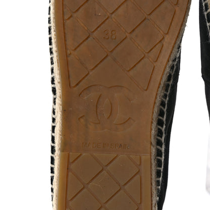 Chanel Velvet Logo Espadrilles 38 Black 6 of 7