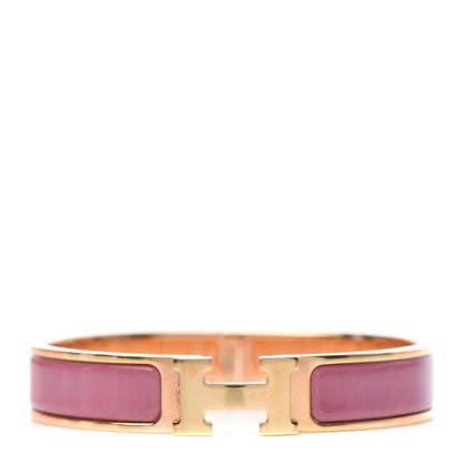 Hermes Enamel Narrow Clic Clac H Bracelet PM Rose Flamingo 1 of 5