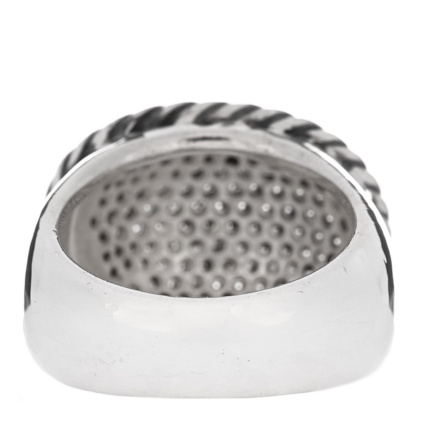 Sterling Silver Diamond Signature Oval Ring 52 6