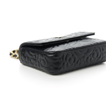 Chanel Caviar Camellia Embossed Chain Belt Bag Black 6 of 12