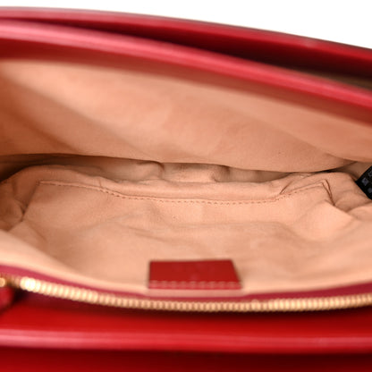 Gucci GG Supreme Monogram Azalea Calfskin Horsebit 1955 Shoulder Bag Beige Ebony New Cherry Red 11 of 11