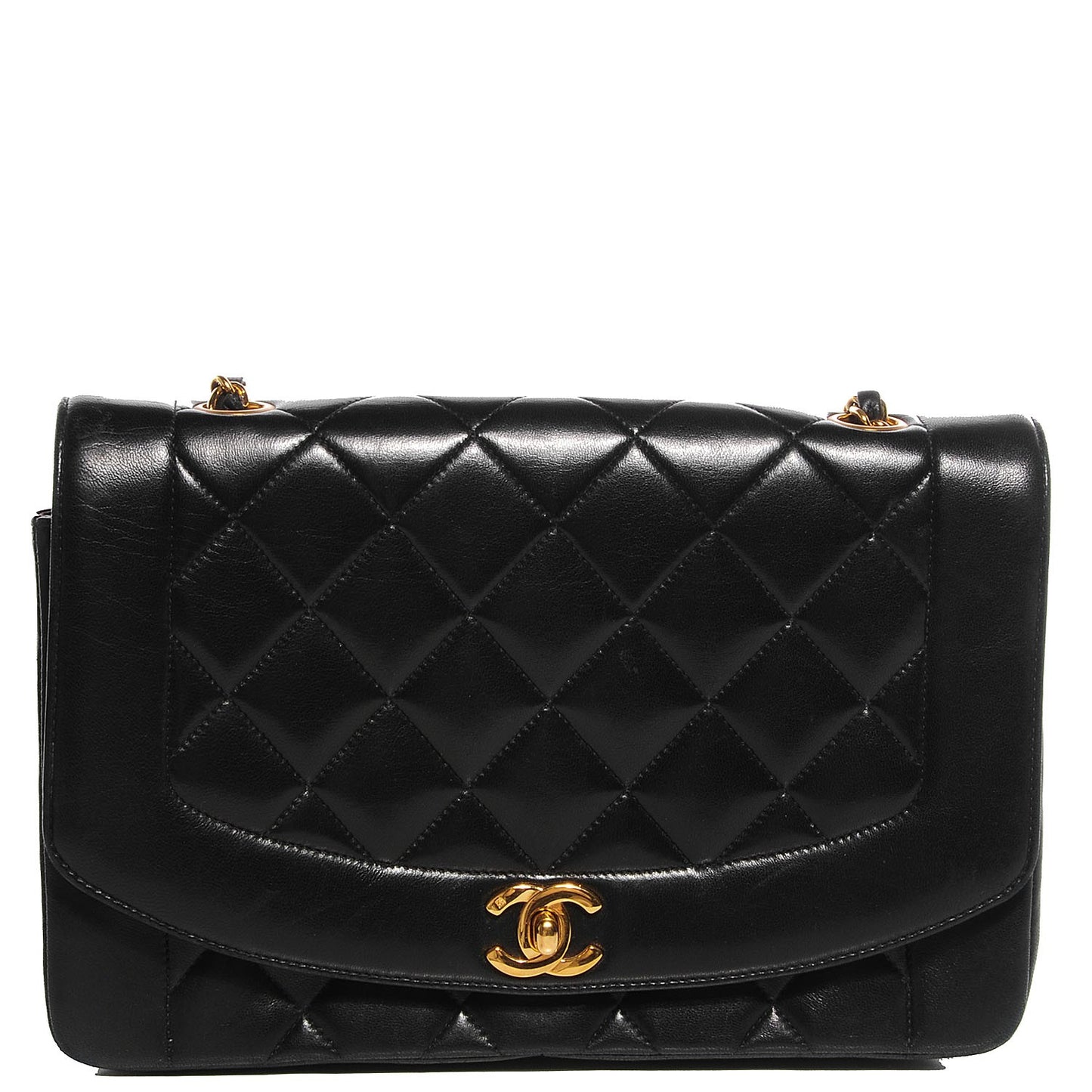 Lambskin Medium Single Flap Black