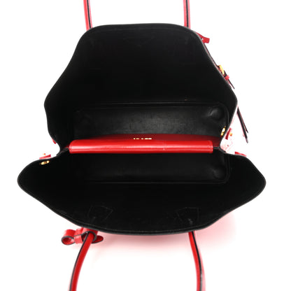 Prada Saffiano Vernice Medium Double Bag Rosso 5 of 12