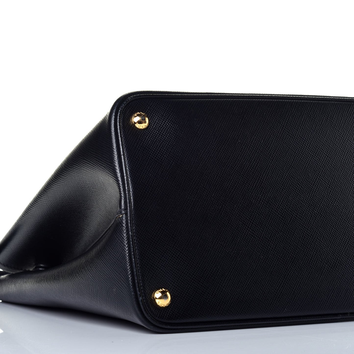 Saffiano Cuir Medium Double Bag Black Fuoco