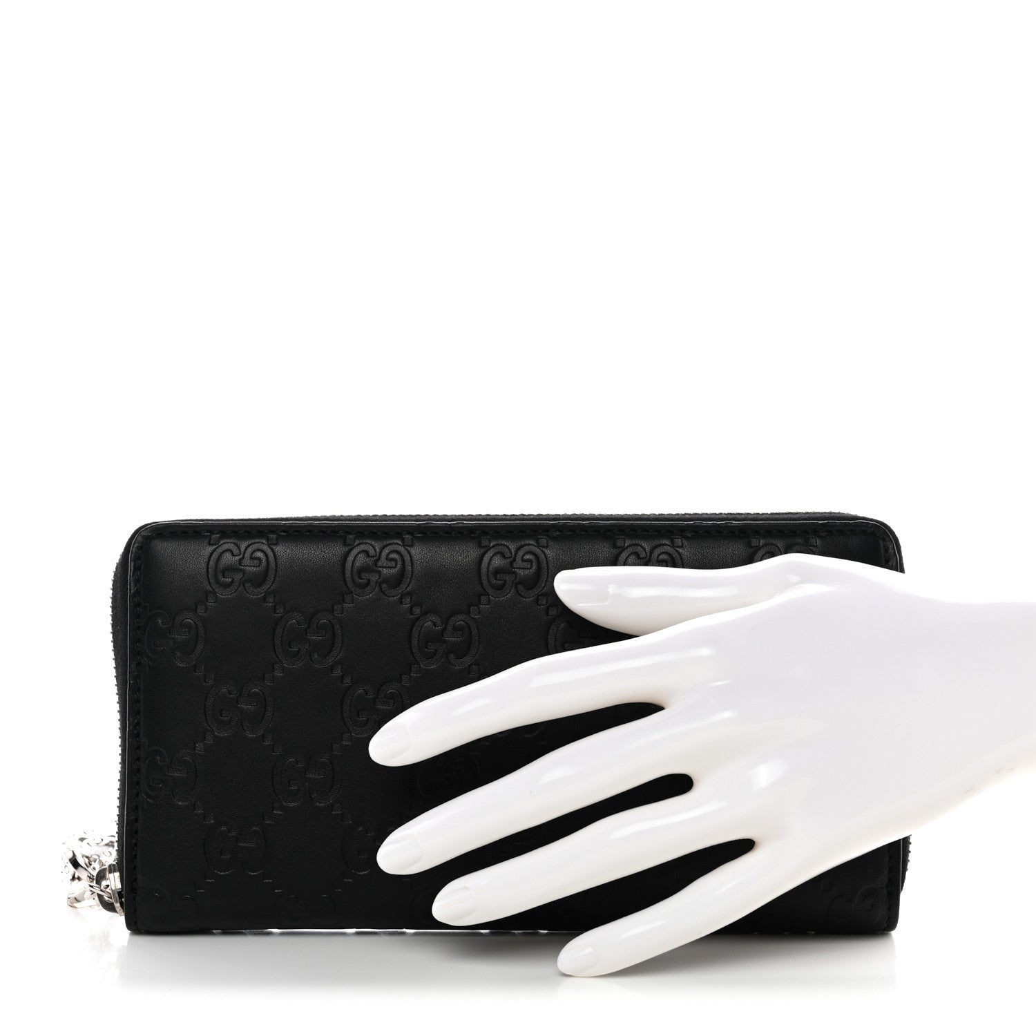 Gucci Guccissima Large Twins Zip Around Wallet Black 2 of 8