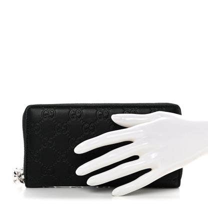 Gucci Guccissima Large Twins Zip Around Wallet Black 2 of 8