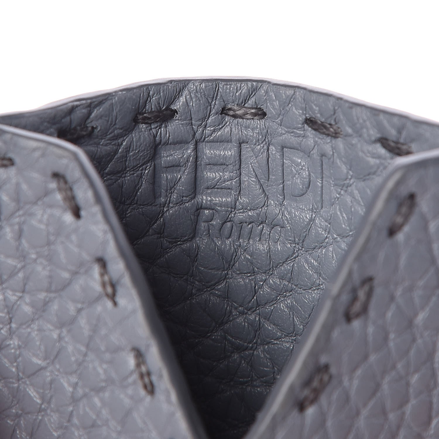 Fendi Calfskin Romano Selleria Private Suites Card Holder Blue 6 of 6