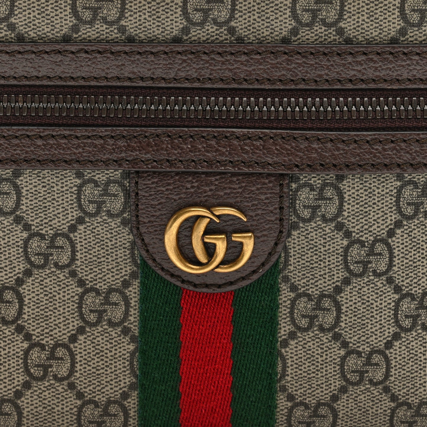 Soft GG Supreme Monogram Medium Ophidia Belt Bag Dark Brown