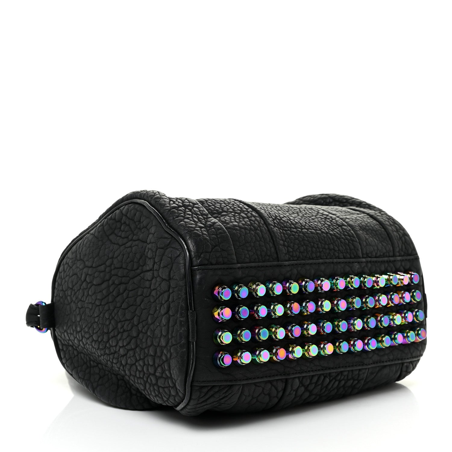 Alexander Wang Pebbled Lambskin Rockie Black Iridescent Hardware 3 of 14