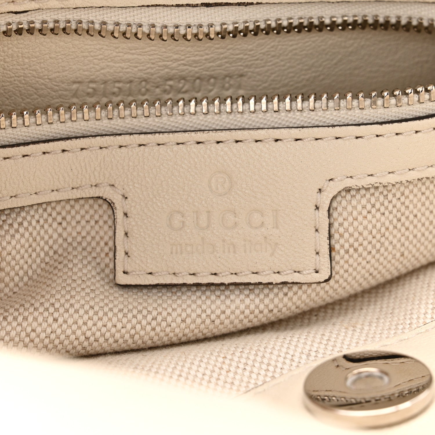 Gucci Sakai Be Green Calfskin Diagonal Stitched Small Blondie Tote Mystic White 7 of 11